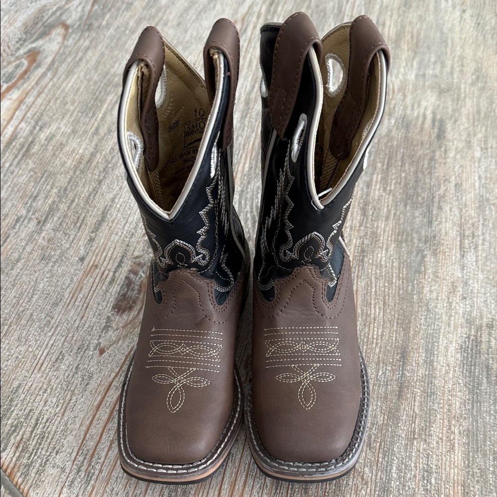 Brown and Black toddler cowboy Western Boots